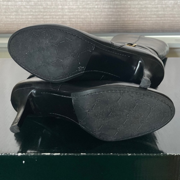 Ralph Lauren Black Leather Knee High Boots - Picture 4 of 7